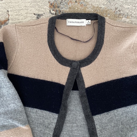 Tri-Color Wool Cardigan - Paraphrase - Picture 3 of 3